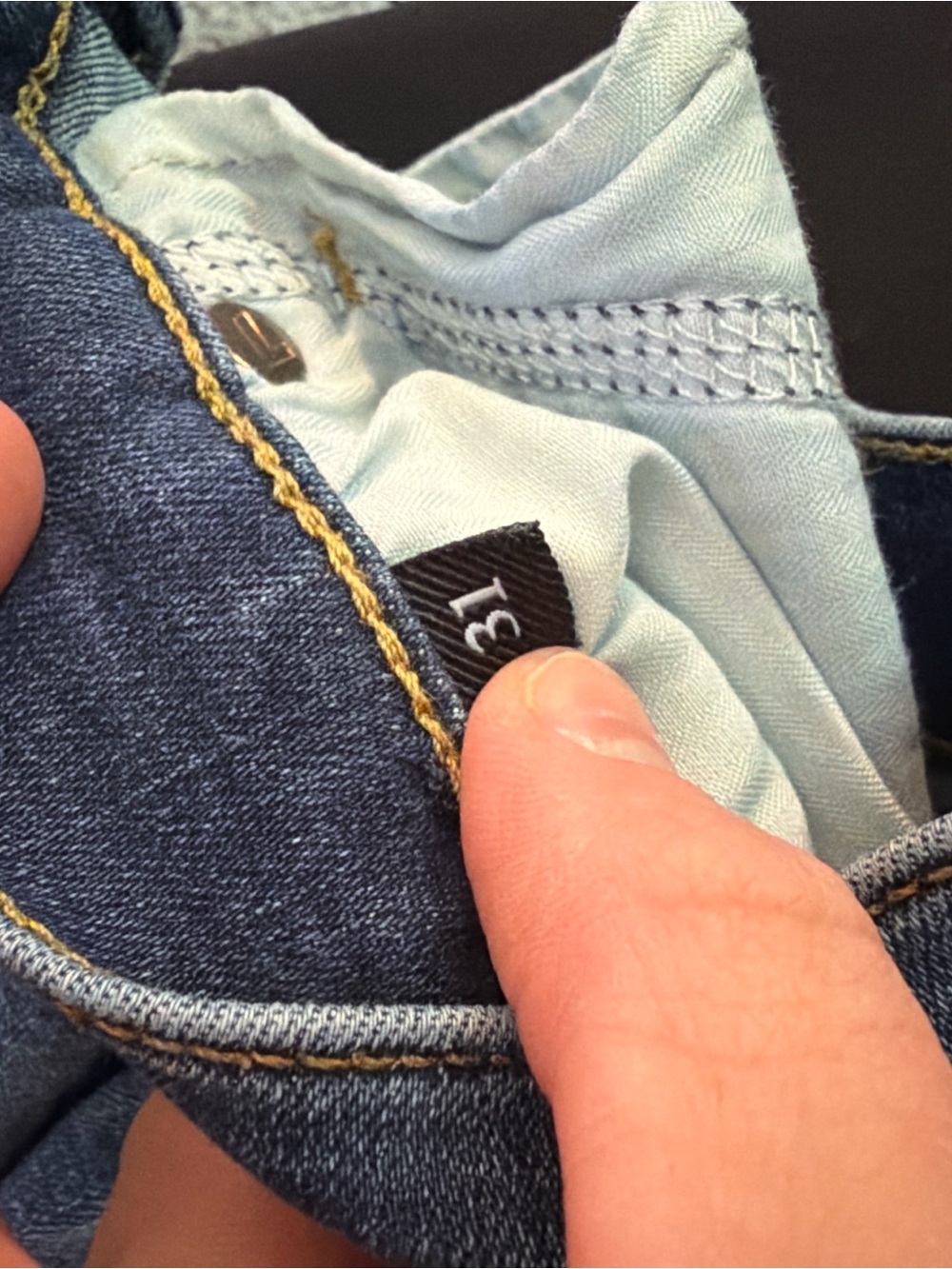 Women’s Blue Denim Jeans with Contrast Back-Stitching - Picture 3 of 3